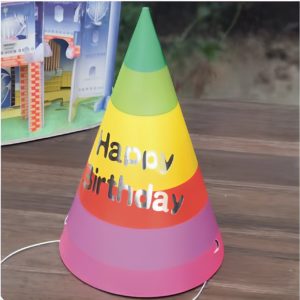 Make the birthday person feel extra special with this vibrant striped party hat! With colorful stripes and a festive design, it adds a playful touch to any celebration. Made from high-quality, durable paper, it fits comfortably on most head sizes and enhances birthday parties for all ages.
