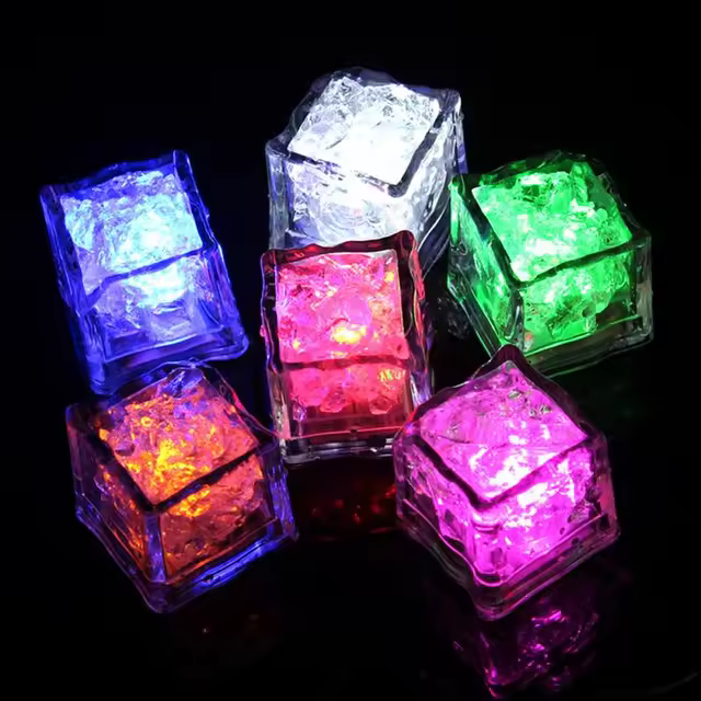 Add color and fun to any occasion with Waterproof LED Ice Cubes. These multi-color flashing cubes light up in water, perfect for kids’ sensory play or adding a festive touch to adult drinks at parties. Ideal for both indoor and outdoor use.