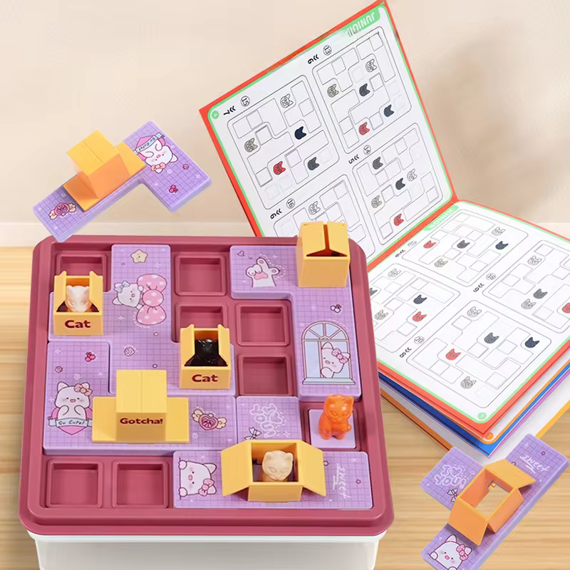 Enhance cognitive skills with the Puzzle Cat Logic Board IQ Training in pink and brown. This fun, challenging game improves spatial planning, problem-solving, and critical thinking. Ideal for kids and adults, it offers hours of educational entertainment while boosting IQ.